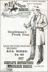 Pattern for Gentleman's Frock Coat,
sizes 34 to 60,
complete instructions